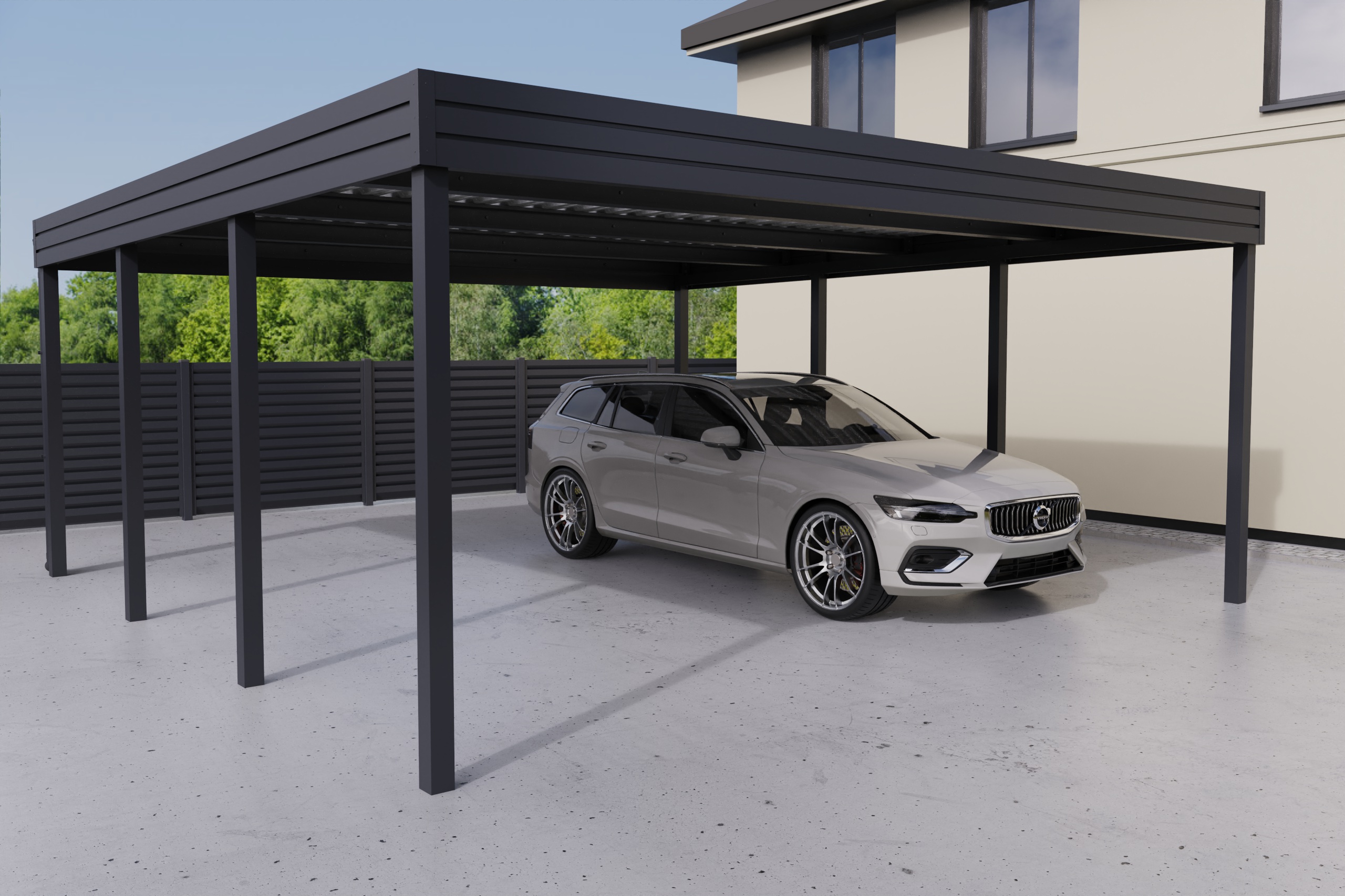 Zwei-Stationen-Carport