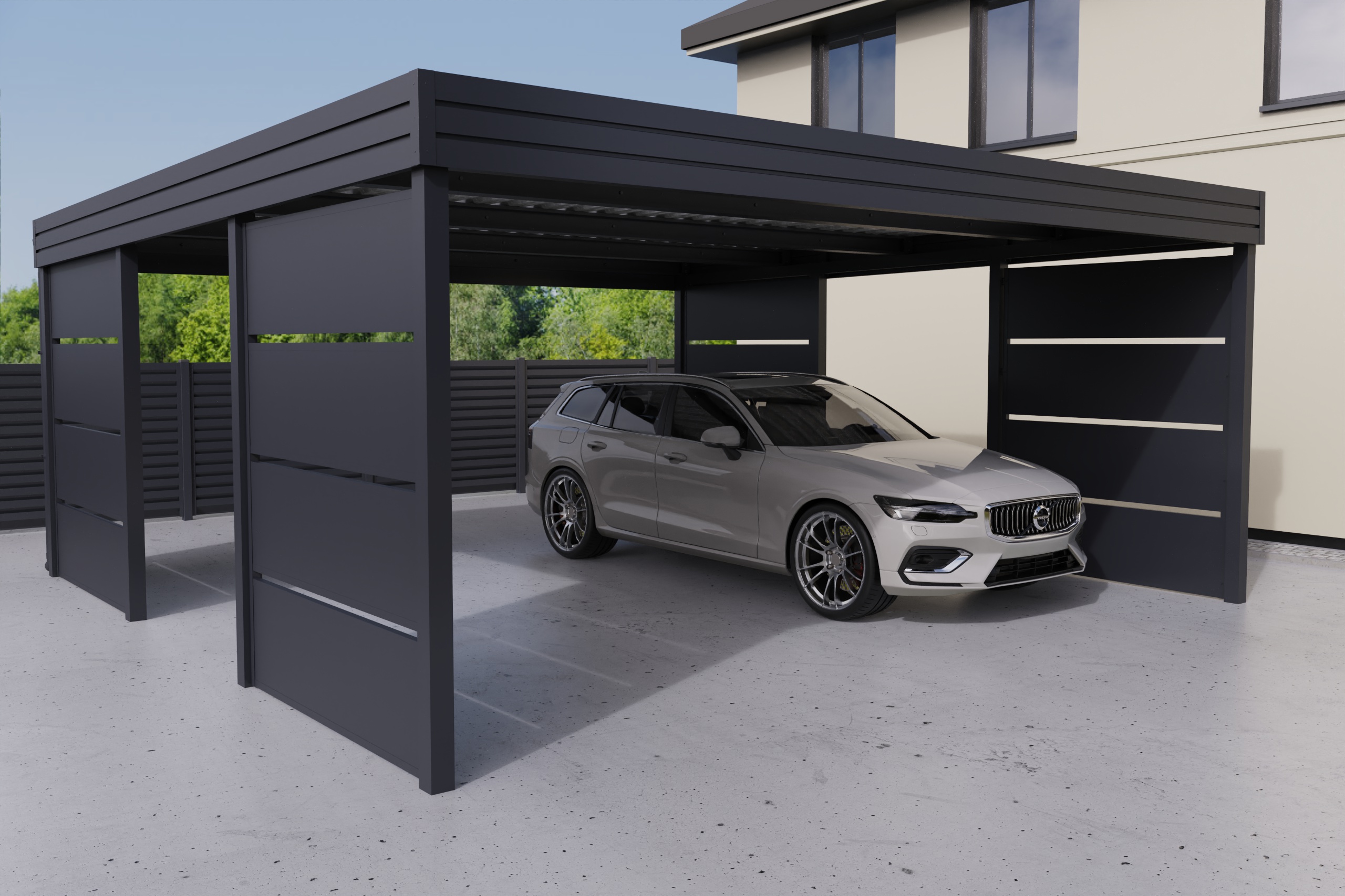 Doppelcarport - Modularwand