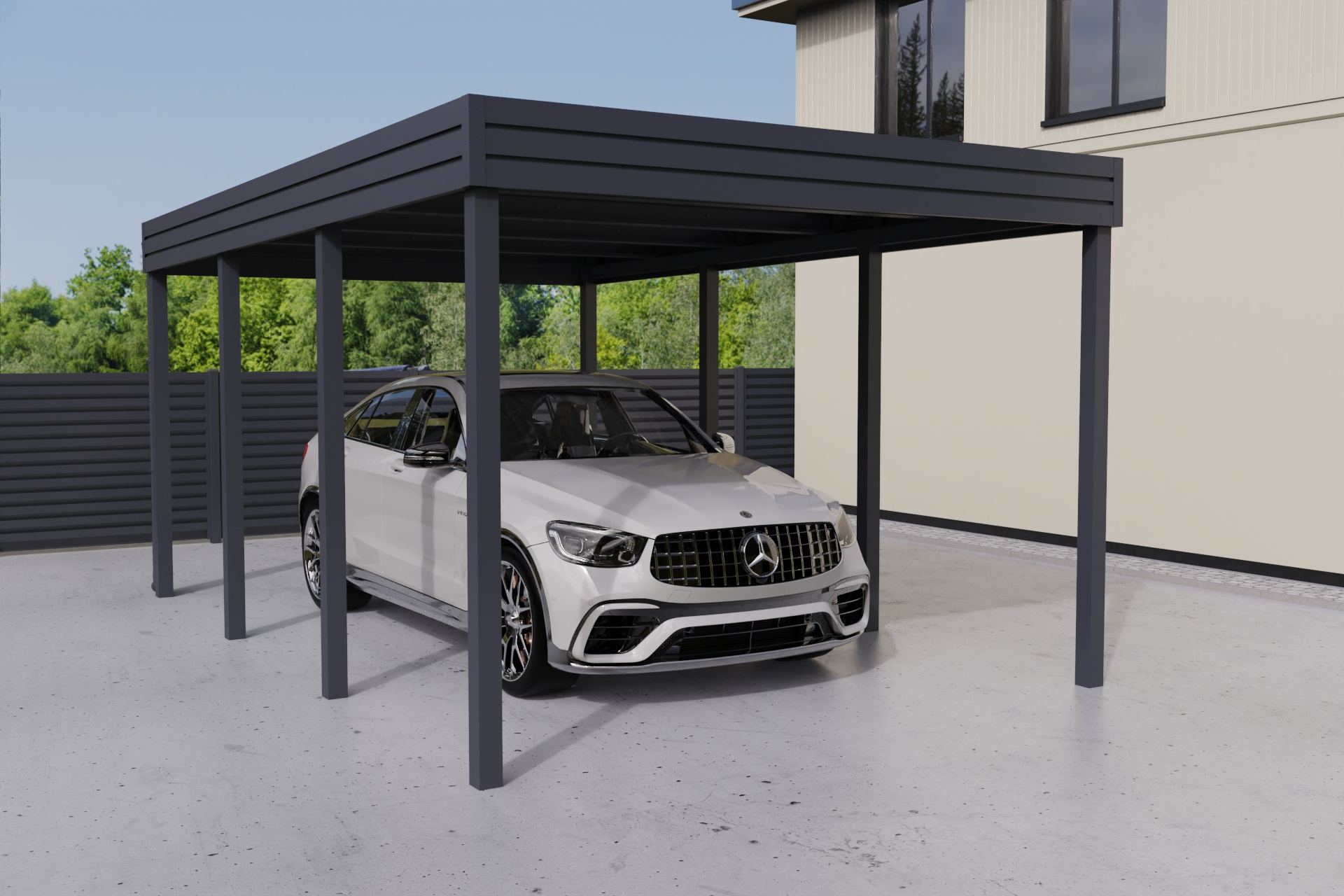 Wiata garażowa dwustanowiskowa