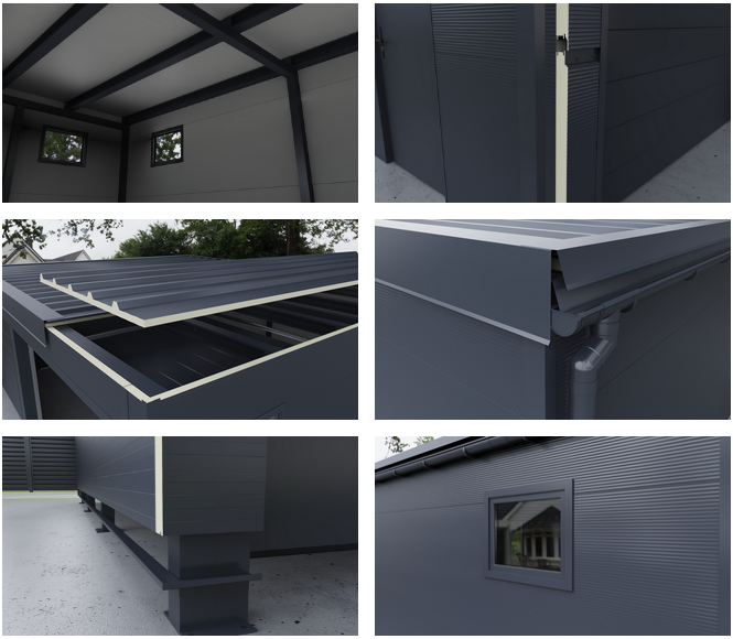 Wzmocnione profile 100x100 i konstrukcja dachu