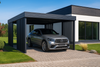Einzel-Carport – 4× Vertikal Wand Palisade