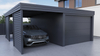 Carport mit PIR-Garage - 2x Jalousie Premium Wand