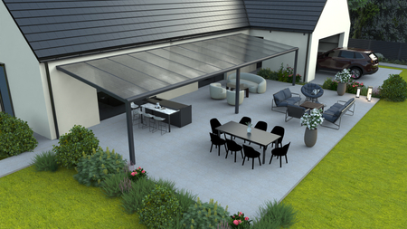 Terrassendach von 12x2 m