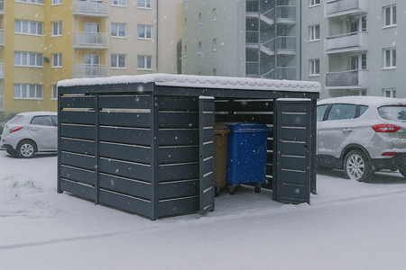 Mülltonnenunterstand 6×4 m – Modern+ Wand