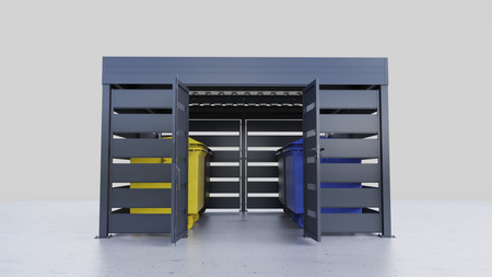 Wiata śmietnikowa 4x4 m - ścianka Modern+