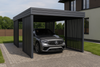 Einzel-Carport – 4× Vertikal Wand Palisade