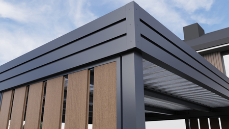 Carport für zwei Autos – 4× Wand Modern+ Goldene Eiche Senkrecht
