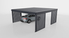 Carport für zwei Autos – 4× Wand Horizontal Dunkle Eiche Senkrecht