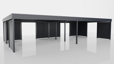 Zadaszenie wielostanowiskowe - 8x ścianka żaluzja
