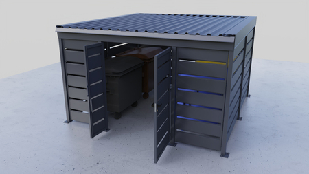 Přístřešek na odpadky Light 4×4 m – stěna Modern+
