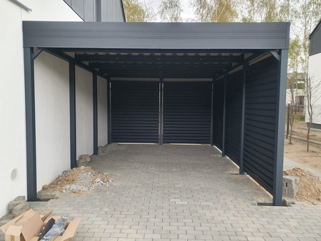 Carport für ein Auto - 4x Jalousiewand Premium