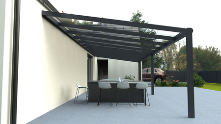 Střecha terasy o rozměrech 11x4 m