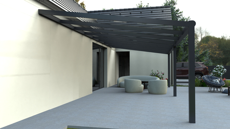 Zadaszenie tarasowe o wymiarach 8x3 m