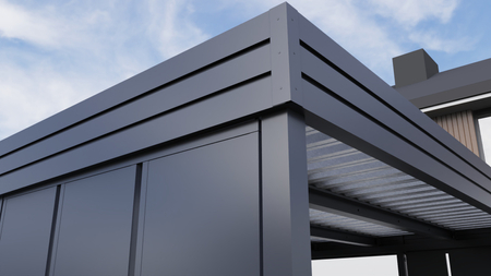 Carport für zwei Autos – 4× modulare senkrechte Wand