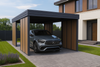 Carport für ein Auto – 4× modulare Wand Goldene Eiche Senkrecht