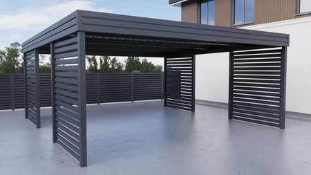 Doppelcarport- 4x Palisade Wand