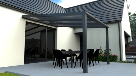 Zadaszenie tarasowe o wymiarach 3x2.5 m