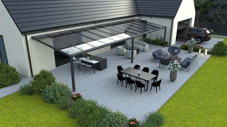 Terrassendach von 12x2 m