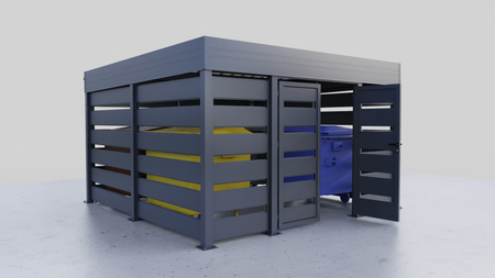 Wiata śmietnikowa 4x4 m - ścianka Modern+