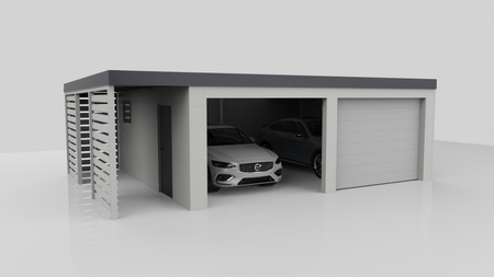 Zateplená garáž s přídavným přístřeškem – 8,5x6m