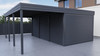 Carport mit Garage aus Wellblech - ohne Seitenwände
