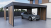 Carport für zwei Autos – 4× modulare senkrechte Wand Goldene Eiche