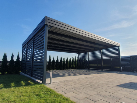 Přístřešek pro dvě auta - 4x palisádová stěna