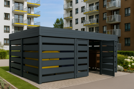Mülltonnenunterstand 6×4 m – Modern+ Wand