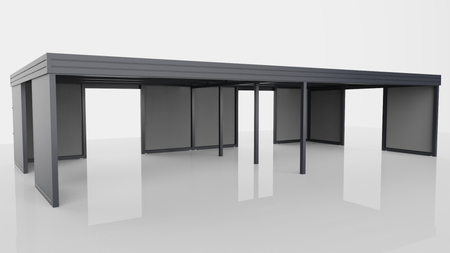 Vícepodlažní přístřešek - 8x PIR stěna