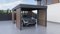 Garážový přístřešek pro jedno auto – 4x stěna Palisáda ZLATÝ DUB Svisle