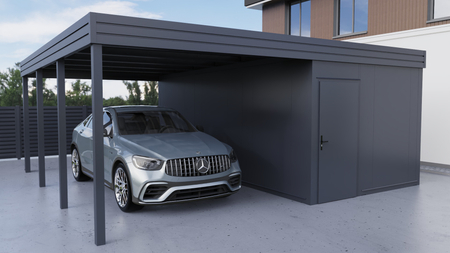 Carport+ Abstellraum an der Seite - PIR - ohne Wände