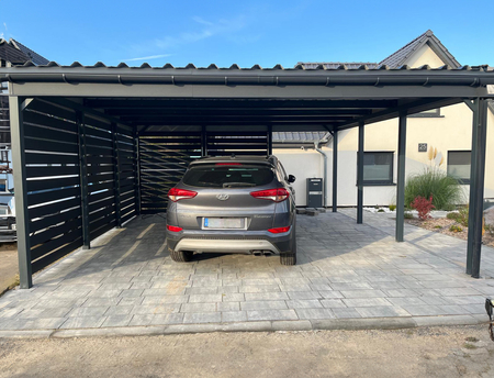 Wiata garażowa na dwa auta - 4x ścianka modern+