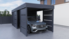 Einzelcarport + Abstellraum auf der Rückseite - Wellblech - 4x Modularwand