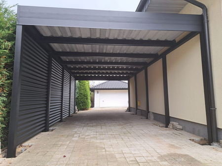 Carport für ein Auto - 4x Wellblech Wand