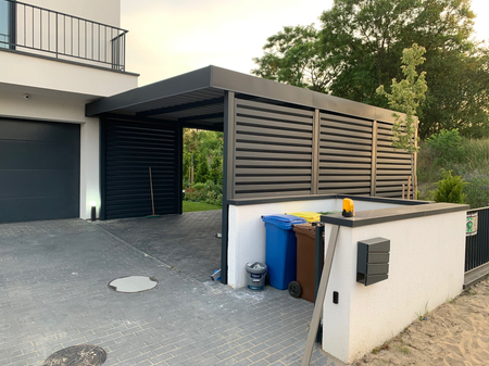 Carport für ein Auto - 4x Jalousiewand Premium