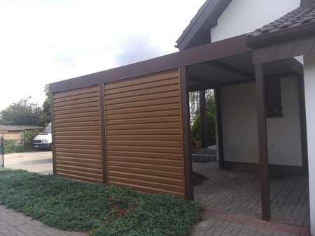 Carport für ein Auto - 4x Jalousiewand Premium