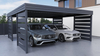 Doppelcarport - 4x Modern+ Wand