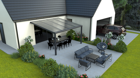 Zadaszenie tarasowe o wymiarach 4x3 m