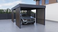arport für ein Auto – 4× Seitenwand (vertikal), Farbton „Dunkle Eiche”