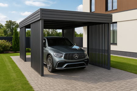 Přístřešek pro jedno auto - 4x vertikal stěna Palisáda