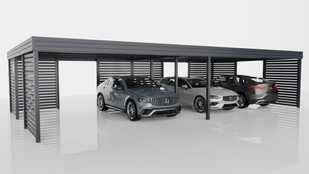 Víceúčelové zastřešení - 8x palisádová stěna