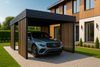 Einzel-Carport – 4x Vertikal Wand Palisade GOLDENE EICHE