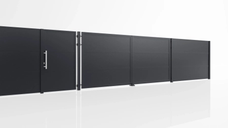 Moderne Doppelflügeltor Modul 60 – 350 × 132–191,5 cm | RAL 7016