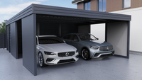 Dvojitý přístřešek pro auto + technická místnost v zadní části FALA - 4x PIR stěna