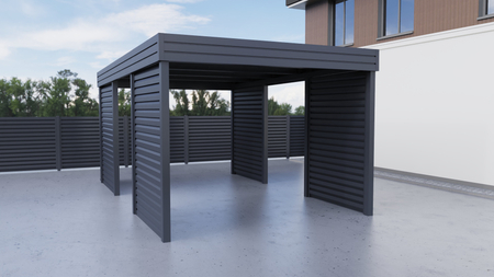 Carport für ein Auto - 4x Jalousiewand Premium