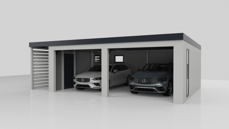 Gedämmte Garage mit zusätzlichem Carport – 8,5x6m