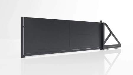 Modernes Schiebetor Modul 55 – 350 × 141–200,5 cm | RAL 7016