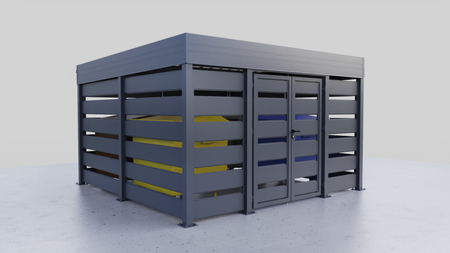 Wiata śmietnikowa 4x4 m - ścianka Modern+