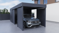 Einzelcarport + Abstellraum auf der Rückseite PIR - 4x Jalousie Premium Wand