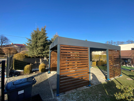 Carport für ein Auto - 4x Palisade Wand